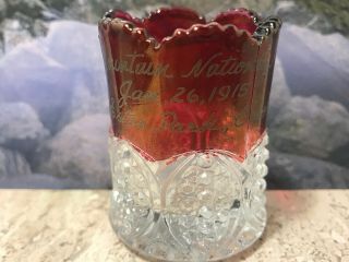 Rare 1/26/1915 ROCKY MOUNTAIN NATIONAL PARK Estes Park Ruby Red Shot/Small Glass 2