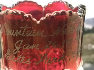 Rare 1/26/1915 ROCKY MOUNTAIN NATIONAL PARK Estes Park Ruby Red Shot/Small Glass 3