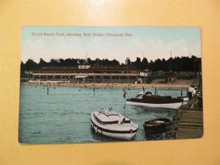 Euclid Beach Park Cleveland Ohio Vintage Postcard Bath House 1910