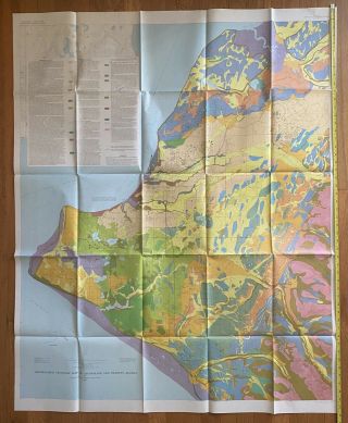 Vintage Map - Generalized Geologic Map Of Anchorage And Vicinity,  Alaska (1972)
