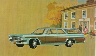1966 Chevrolet Caprice Custom Wagon Vintage Promo Advertising Postcard
