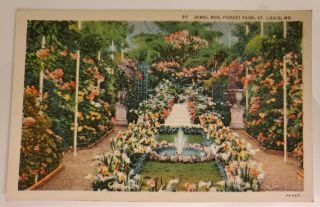 Vintage Color Postcard Jewel Box Forest Park St Louis Missouri Flower Garden