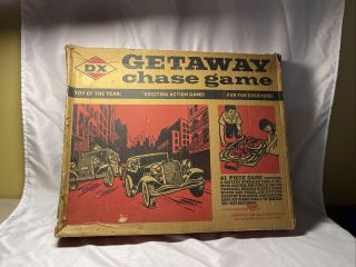 Rare Vintage 1967 Dx Gas Oil Getaway Chase Game Slot Cars Set 4 Cars