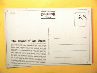 Tropicana Casino Hotel Las Vegas Nevada vintage postcard Island of Las Vegas ' 86 2