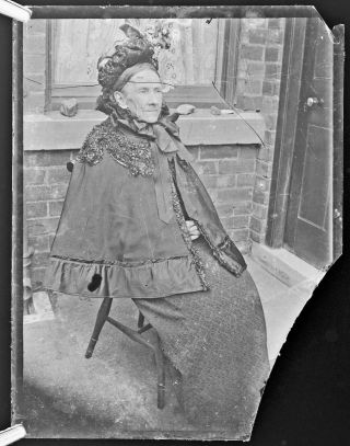 Victorian Portrait 1 X B&w 1/4 Plate Negative 1890 