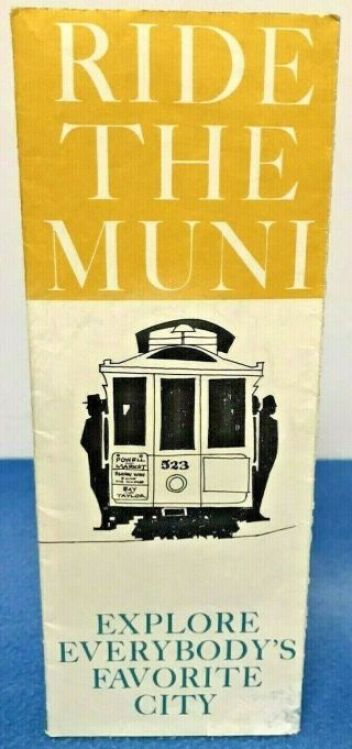 Vintage Brochure Ride The Muni San Francisco Map Of Transit Routes Tourist 1966