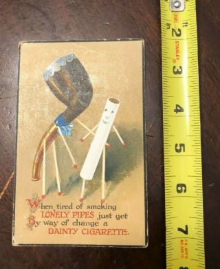 Scarce Vintage Smoking Sentiments Post Card,  Cigarette Tobacco Pipe