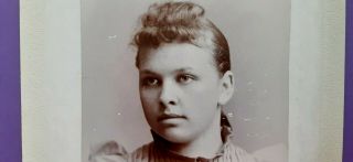Cabinet Card Pretty Teenage Girl Idd M E Wakes ? Curly Bangs Parkersburg Wv