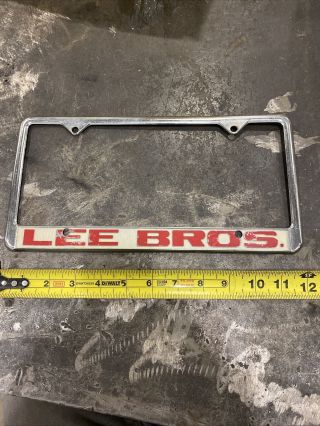 Rare Lee Brothers Bros Vintage California Dealer License Plate Frame