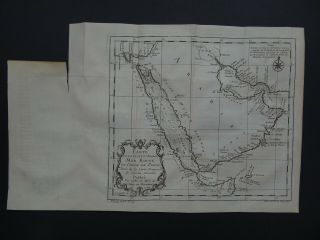 1740 Bellin Atlas Map Arabia - Red Sea - Yemen - Coste D 
