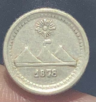 Guatemala Km 146 A.  3 1/4 Real 1878.  Error Doble Date 78.  Rare