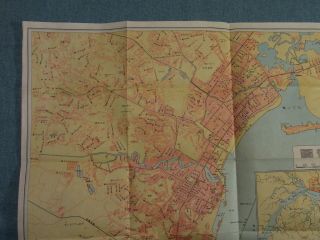 Rare Vintage 1942 Map of Singapore City and British Malaya WWII Era 5