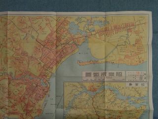 Rare Vintage 1942 Map of Singapore City and British Malaya WWII Era 6