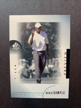 2001 Upper Deck Tiger Woods Rc Sp Authentic Xxxx/sample Preview Rc 21 Rare Hot