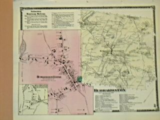 Vintage 1870 Hubbardston,  Ma. ,  Map That Was Removed From The Beer 