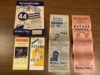 5 Vintage 1940s - 1950s Havana Cuba Tourism Brochures Pan Am World Air