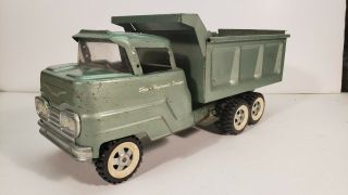 Structo Hydraulic Dump Truck Green Vintage,  Rare 15 " Long