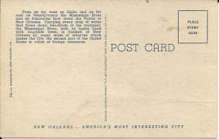 Paddle Steamer on Mississippi River en Route to Orleans,  vintage postcard 2