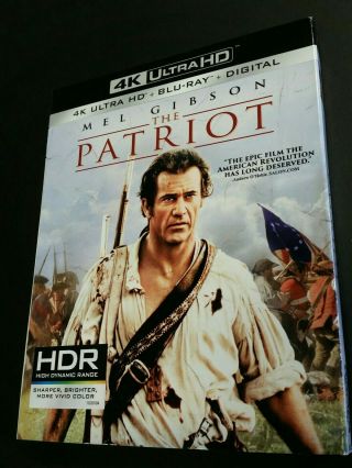The Patriot 4k (uhd,  Blu - Ray Disc) W/slipcover Rare Mel Gibson War Film