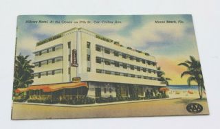 Vtg Postcard Billows Hotel At The Ocean On 27th St Miami Beach Florida Street