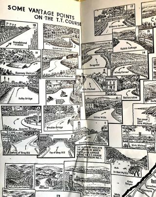 Vintage Steward Pictorial Map Isle Of Man TT Course Illustrated Vantage Points 2
