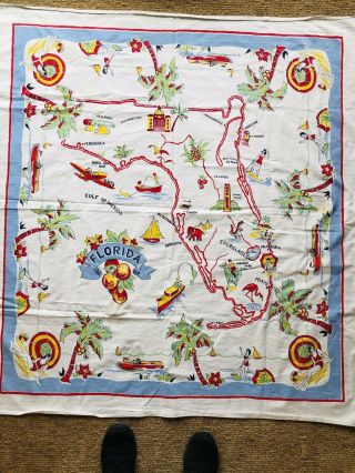 Fun Vintage Florida Map Tablecloth
