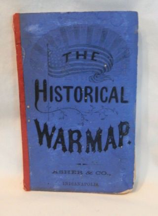 1862 Vintage Asher Historical Civil War Hardcover Fold Out Pocket Map
