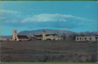 Vintage Mexico Nm Postcard Sandia Mountains From University Albuquerque