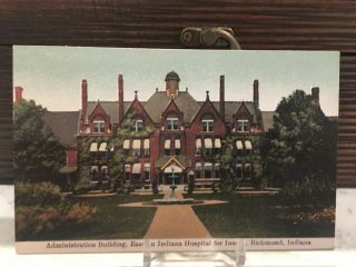 Vintage Postcard Richmond Indiana Hospital For Insane Administration Building E