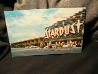 Vintage Postcard Las Vegas Nevada Hotel Stardust Gambling Pc Strip