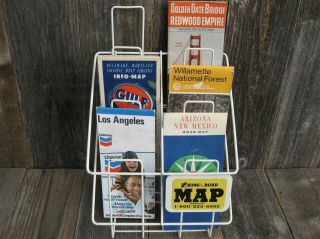 Vintage King Of The Road Travel Map Rack Stand Holder Display