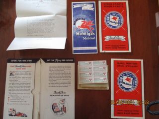 Vintage 1937 Socony - Vacuum Tour Service,  Maps,  Personal Letter From Socony Etc