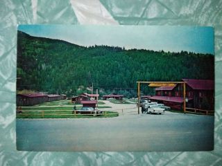 Vintage Chrome Postcard,  Riverside Lodge/cabins,  Red River,  Mexico.  1960s