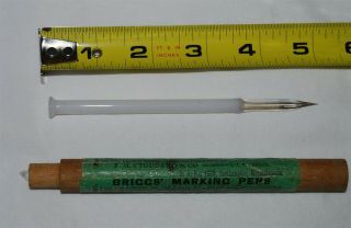Rare 1867 Patent All Glass Dip Writing Pen - Briggs Marking Pens In Case