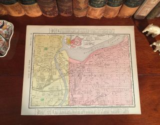1898 Antique Map Kansas City Missouri Mo Shows Parks Historic Landmarks