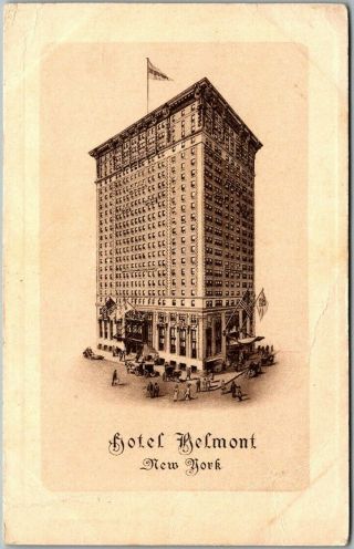 Vintage York City Postcard Hotel Belmont Artist 