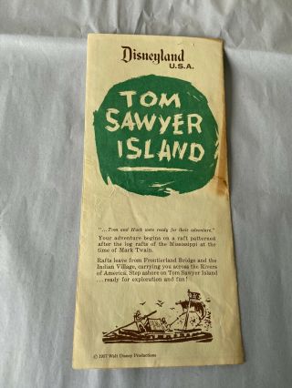 Disneyland Vintage Tom Sawyer Island Map Brochure Folded 1957 Walt ...