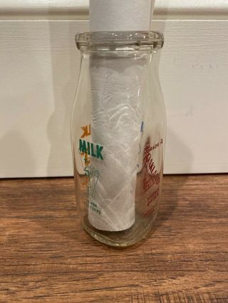 Vintage Antique Oakland Farms Dairy Dubuque Iowa Bottle Glass Rare 4 Sided