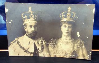 Vintage Postcard " T.  M.  King George & Queen Mary " Undivided Card