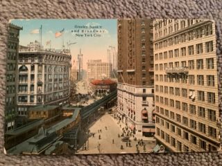 Vintage Postcard Of Greeley Square And Broadway,  York City,  Ny