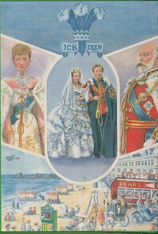 Vintage Royal Family Postcard Artist Rendering Prince Albert Princess Alexandra