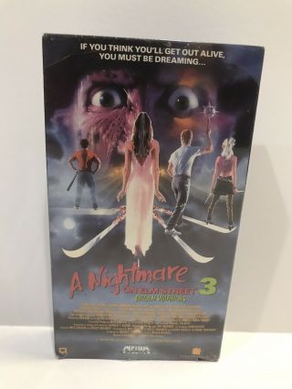 A Nightmare On Elm Street 3 Dream Warriors Vhs 1990 Media Rare Oop