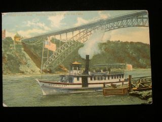 Niagara Falls Ny Maid Of The Mist Tourist Boat Leaving Dock Vintage Postcard