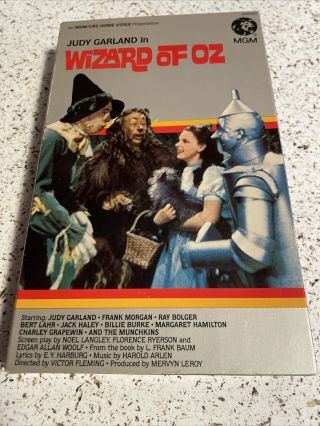 Rare First Edition Wizard Of Oz Mgm/cbs Home Video Presentation Of Vhs 1980 Rare