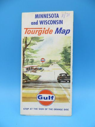 Vintage 1971 Gulf Map - Minnesota And Wisconsin Tourgide Map