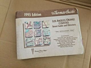 Vtg 1993 Thomas Bros Guide Los Angeles Orange County California Road Map Book