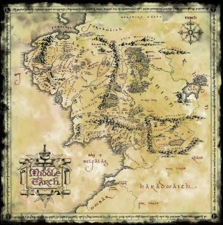 Poster – Vintage Style Map Of Middle Earth (lord Of The Rings Dvd Blu - Ray Film)