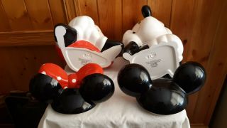 Mickey & Minnie Mouse Treasure Craft Cookie Jars Disney RARE Jar set Great Cond 3