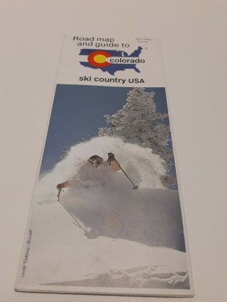 ⭐ Vintage Travel Brochure Colorado Ski Country Usa Road Map And Guide 1977