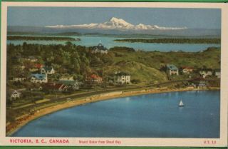 Vintage Canada Canadian Postcard Mount Baker From Shoal Bay Victoria Bc